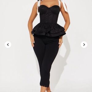 Fashion Nova Black Peplum Top